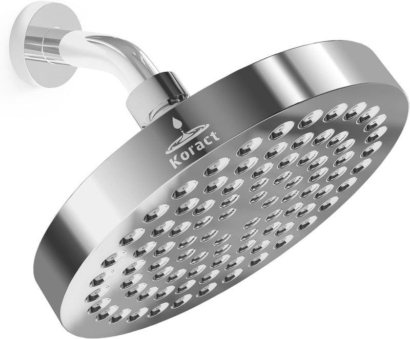 Koract Shower Head High Pressure Rain Premium Quality Luxury Design Anti-Clogging Silicone Nozzles Adjustable Replacement for Bathroom Shower Heads (6 inch Round) (Luxury Polished Chrome 6" Round) - Image 1
